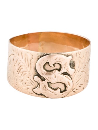 Ring 10K Initial 'S' Ring