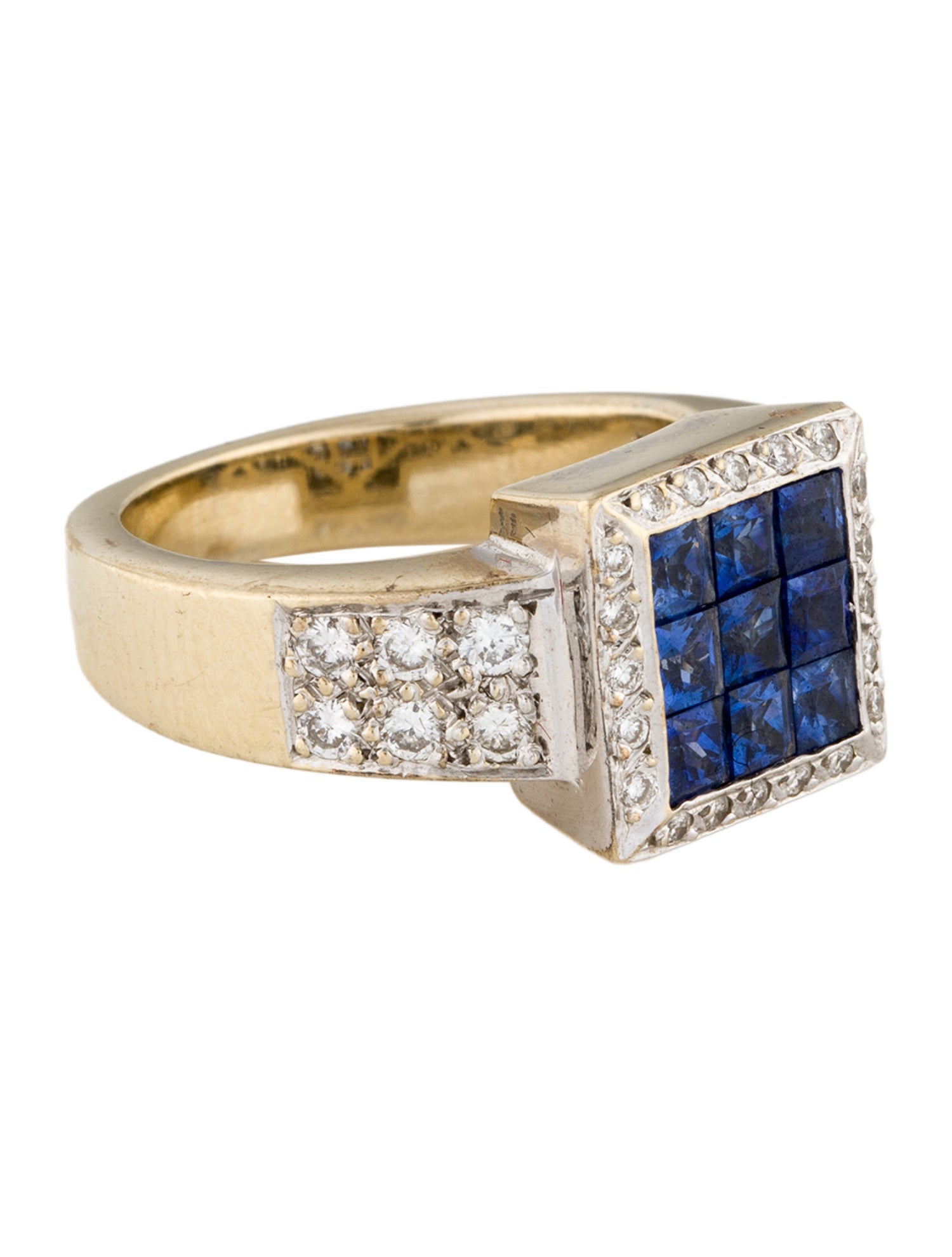 Ring 18K Sapphire & Diamond Cocktail Ring