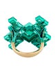 Ring Austy Lee 18K 7.50ctw Emerald & Diamond Geometric Ring