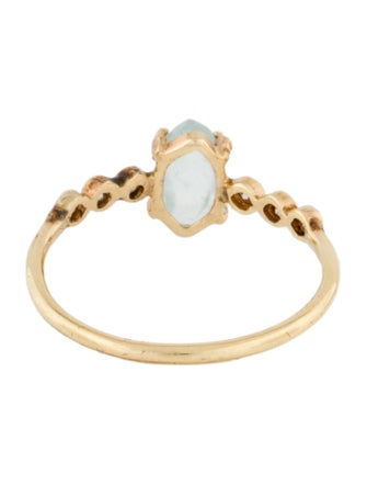 Ring 14K Aquamarine & Diamond Band Ring