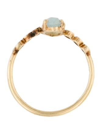Ring 14K Aquamarine & Diamond Band Ring