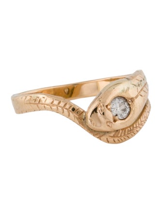 Ring 14K Diamond Snake Band Ring