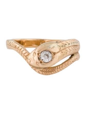 Ring 14K Diamond Snake Band Ring