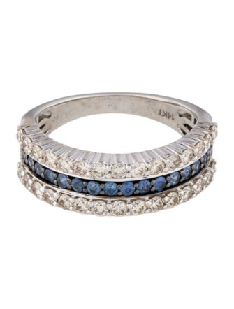 Ring 14K Sapphire & Diamond Band