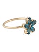 Ring 14K 1.10ctw Topaz & Diamond Flower Ring
