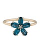 Ring 14K 1.10ctw Topaz & Diamond Flower Ring
