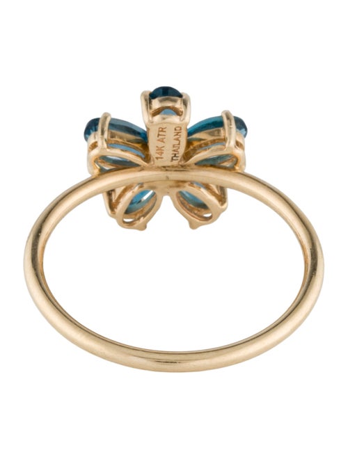Ring 14K 1.10ctw Topaz & Diamond Flower Ring