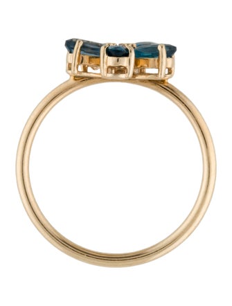 Ring 14K 1.10ctw Topaz & Diamond Flower Ring