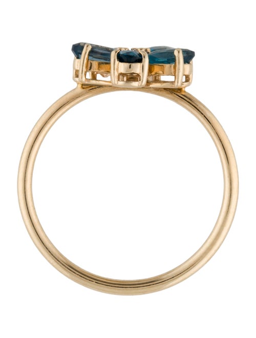 Ring 14K 1.10ctw Topaz & Diamond Flower Ring