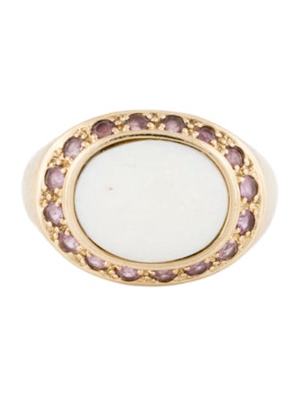 Ring 14K Opal, Sapphire & Diamond Accented Cocktail Ring