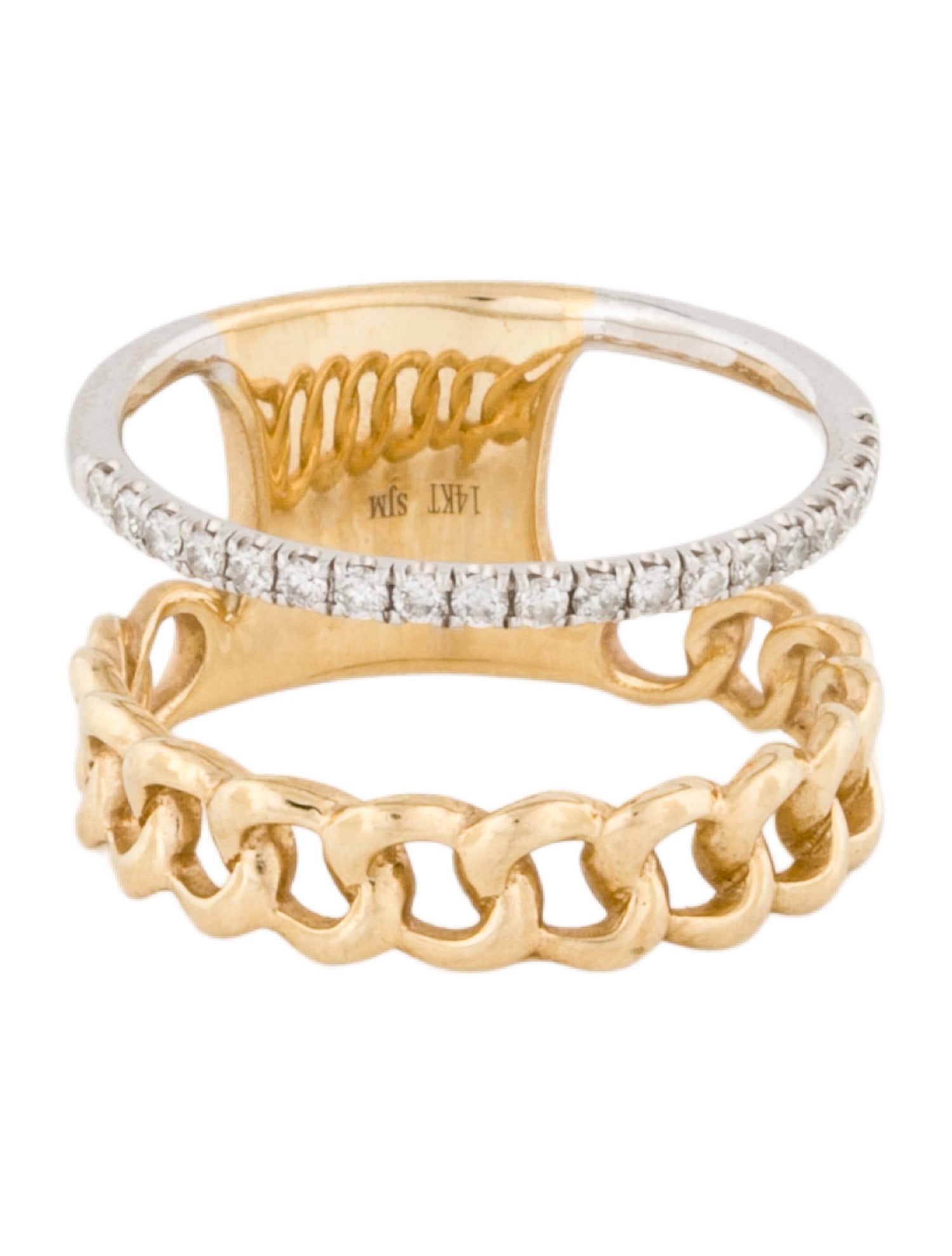Ring 14K Diamond Negative Space Chain Link Band