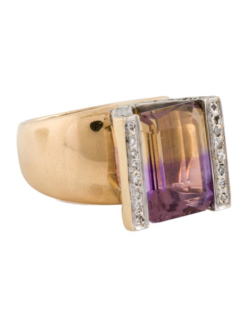 Ring 14K Ametrine & Diamond Cocktail Ring