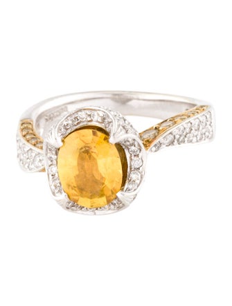 Ring 18K Sapphire & Diamond Cocktail Ring