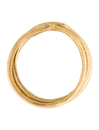 Ring 18K Textured Stacking Ring Band Set