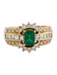 Ring 18K Emerald & Diamond Cocktail Ring