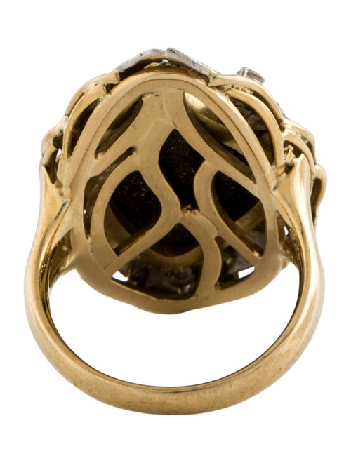 Ring 18K Boulder Opal & Diamond Cocktail Ring