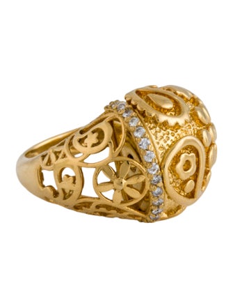 Ring 14K Diamond Textured Cocktail Ring