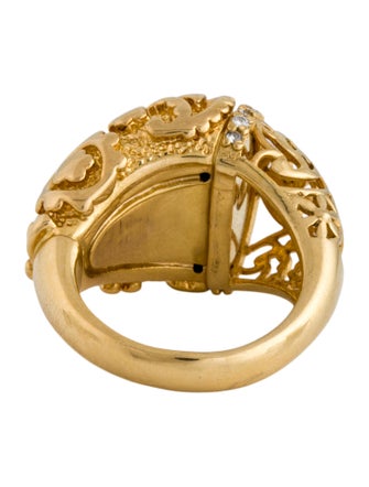 Ring 14K Diamond Textured Cocktail Ring