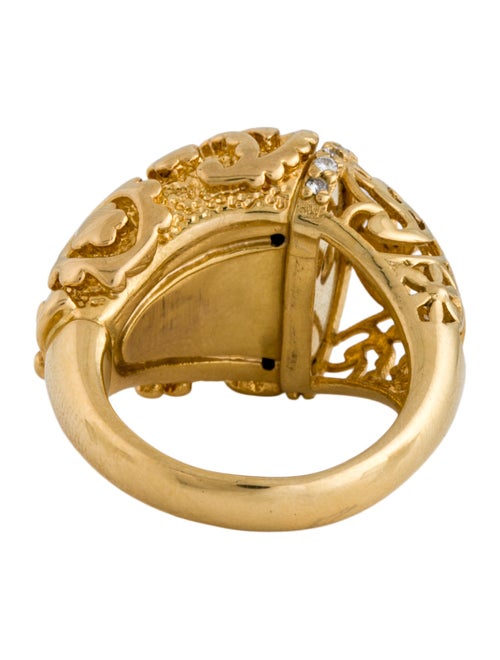 Ring 14K Diamond Textured Cocktail Ring