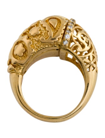 Ring 14K Diamond Textured Cocktail Ring