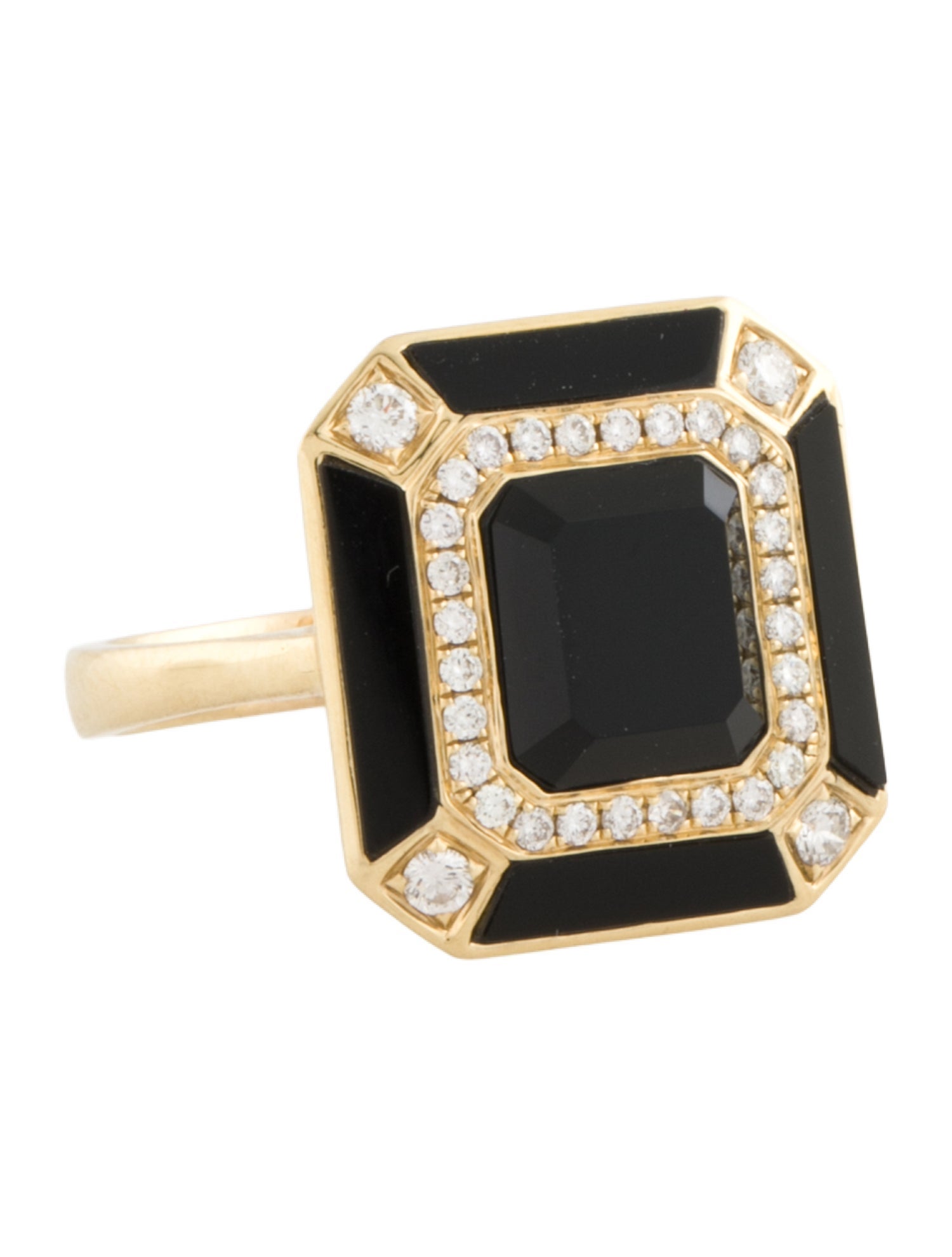 Ring 18K Onyx & Diamond Cocktail