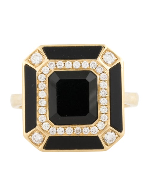 Ring 18K Onyx & Diamond Cocktail Ring