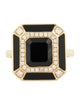 Ring 18K Onyx & Diamond Cocktail Ring