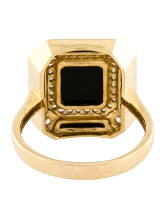 Ring 18K Onyx & Diamond Cocktail Ring