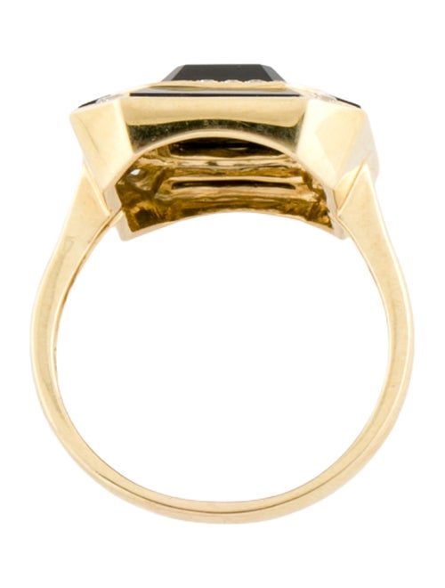 Ring 18K Onyx & Diamond Cocktail Ring