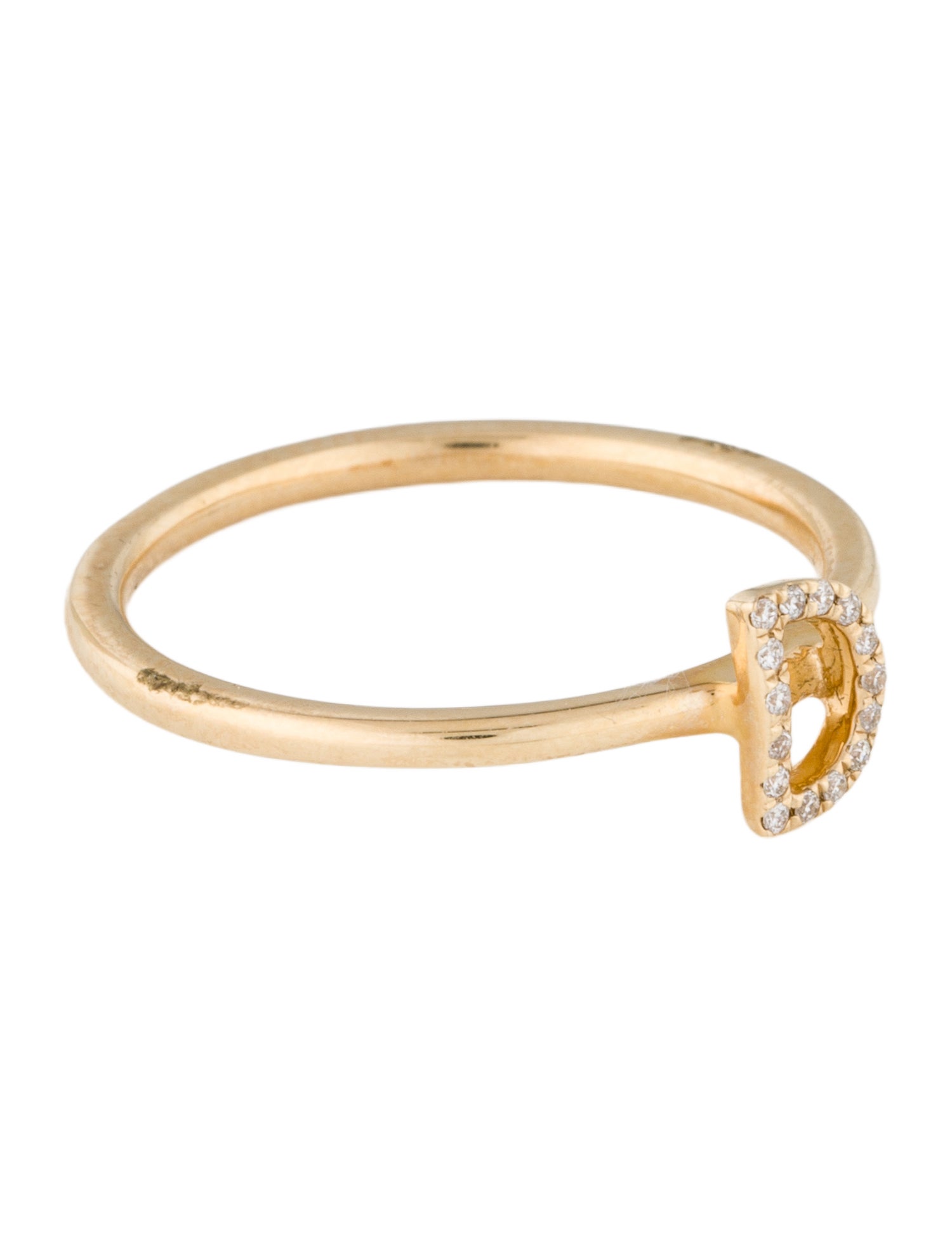 Ring 14K Diamond Initial 'D' Cocktail Ring