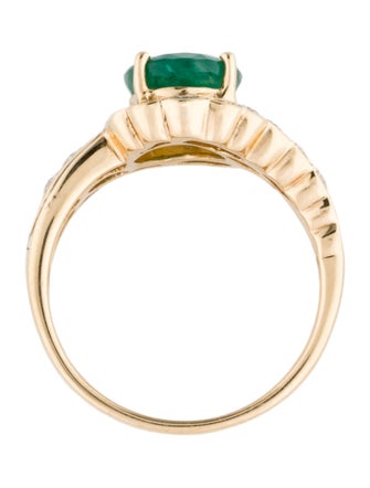 Ring 14K 2.60ct Emerald & Diamond Cocktail Ring