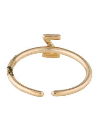 Ring 14K Diamond Initial 'Z' Adjustable Band