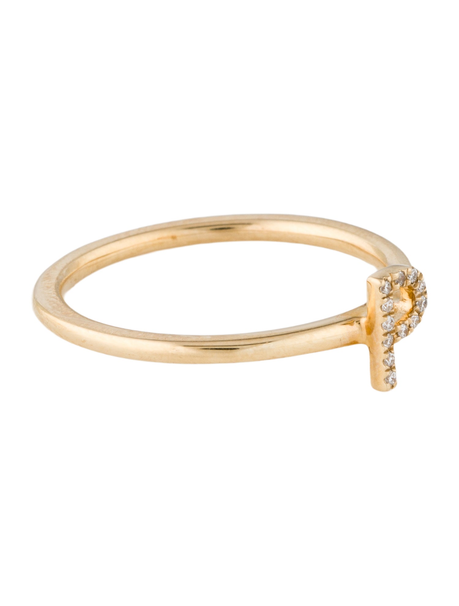 Ring 14K Diamond Alphabet 'P' Cocktail