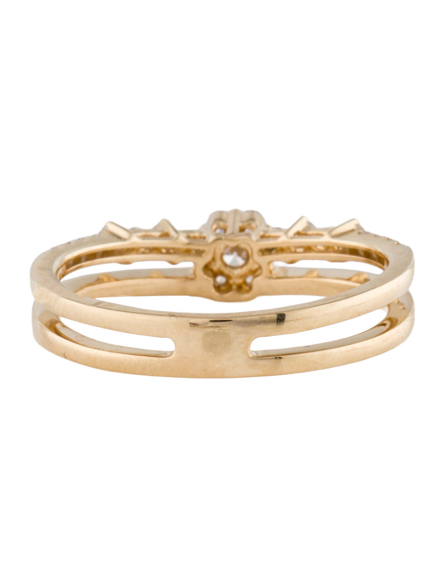 Ring 14K Diamond Double Band Cocktail Ring