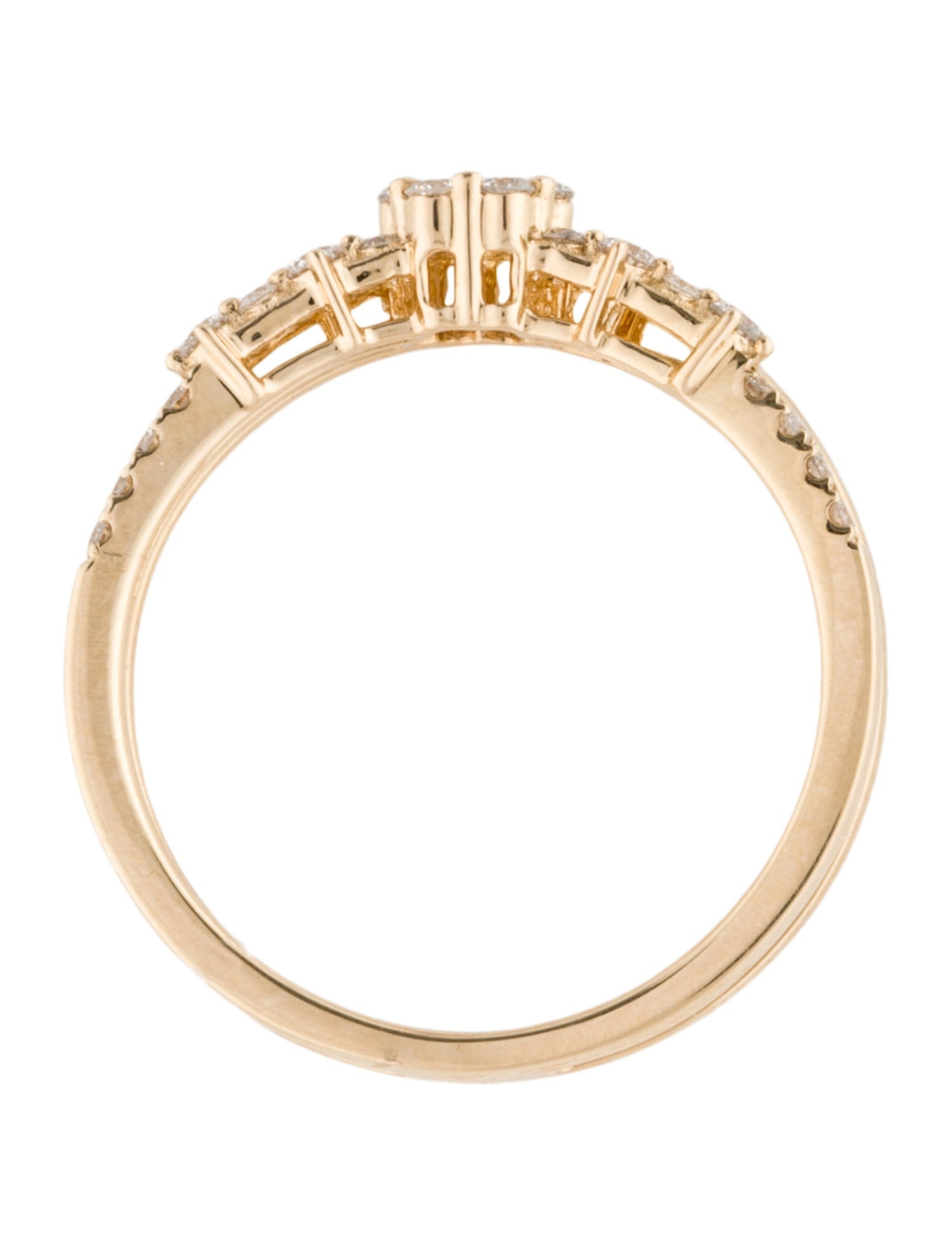 Ring 14K Diamond Double Band Cocktail Ring