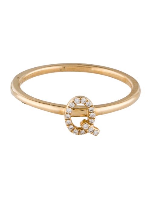 Ring 14K Diamond Initial 'Q' Ring
