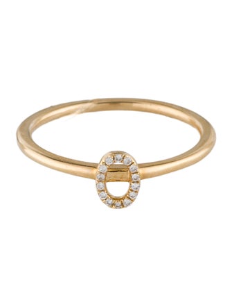 Ring 14K Diamond Initial 'O' Ring