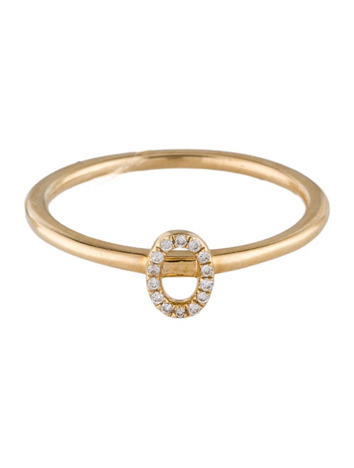 Ring 14K Diamond Initial 'O' Ring