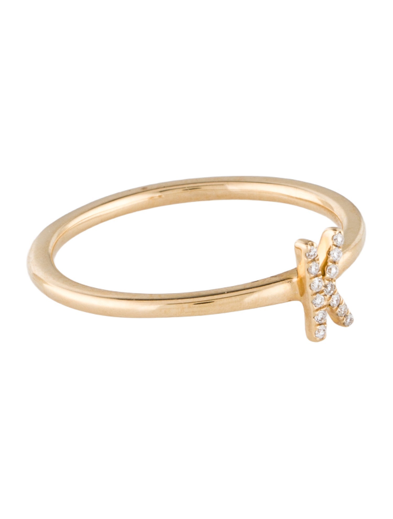 Ring 14K Diamond Alphabet 'K' Cocktail