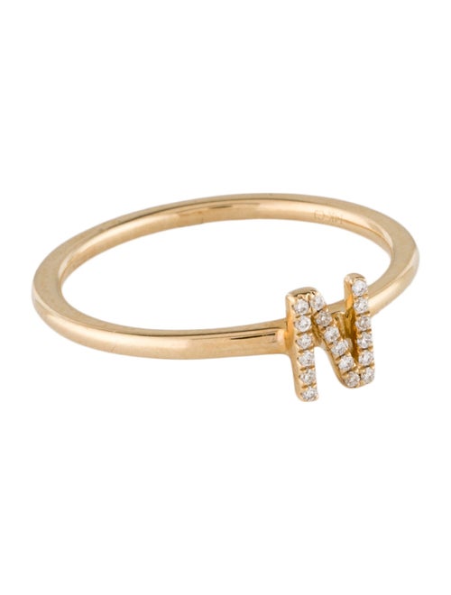 Ring 14K Diamond Initial 'N' Cocktail Ring