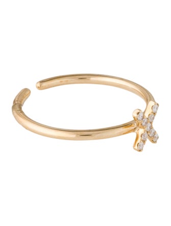 Ring 14K Diamond 'X' Cocktail Ring