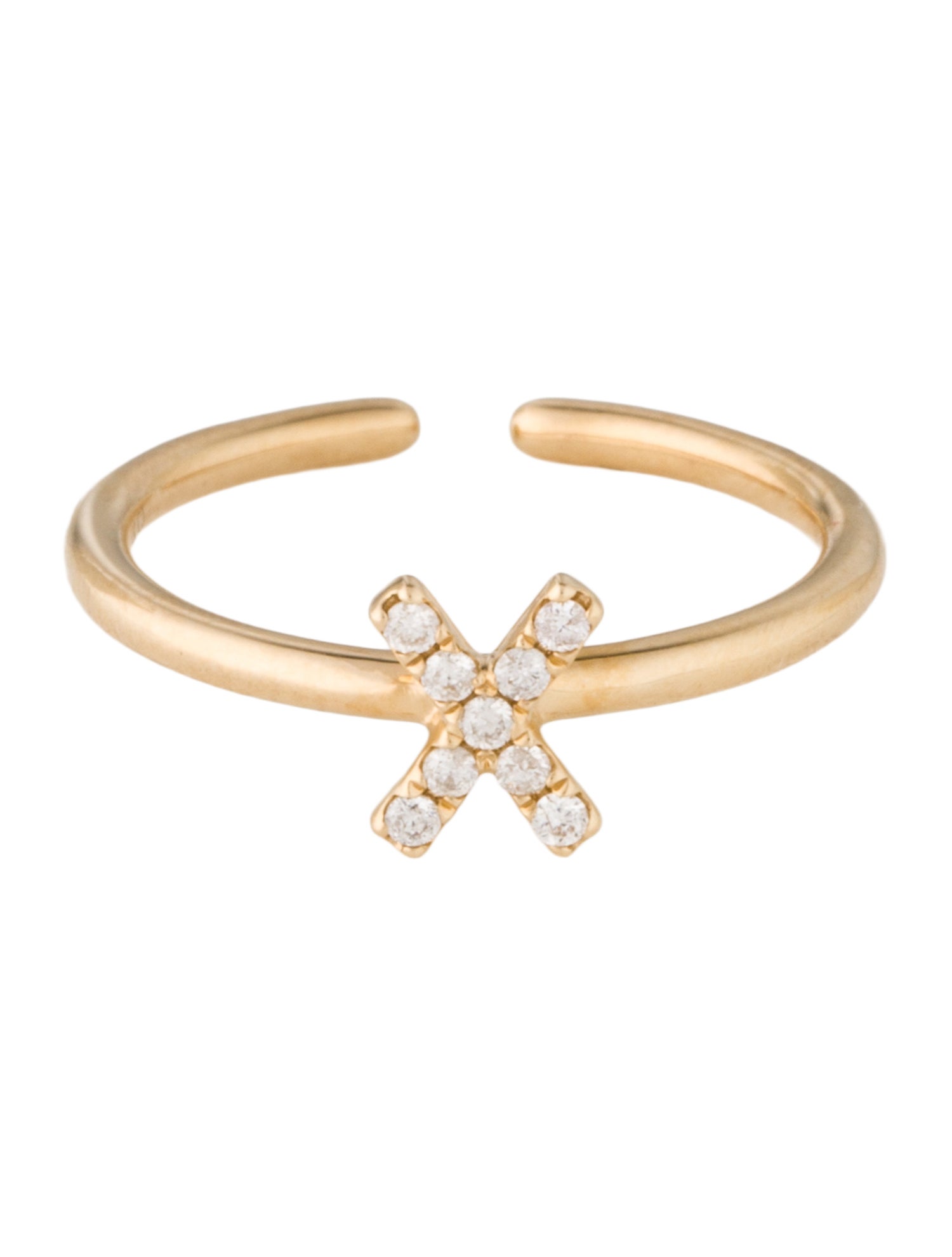 Ring 14K Diamond 'X' Cocktail Ring