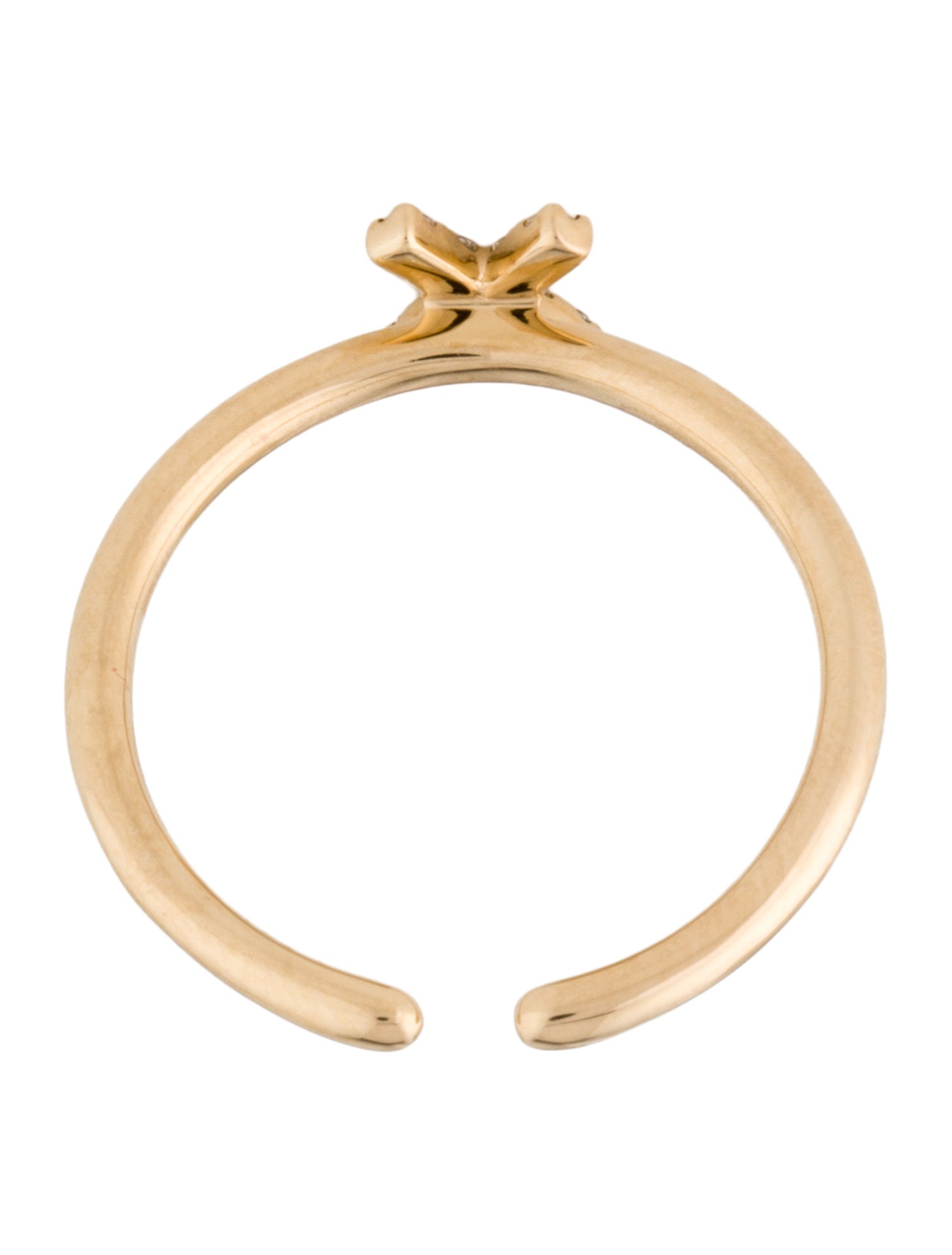 Ring 14K Diamond 'X' Cocktail Ring