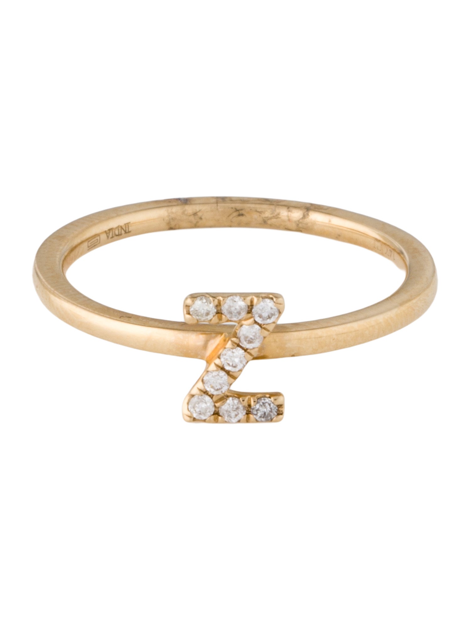 Ring 14K Diamond 'Z' Cocktail Ring