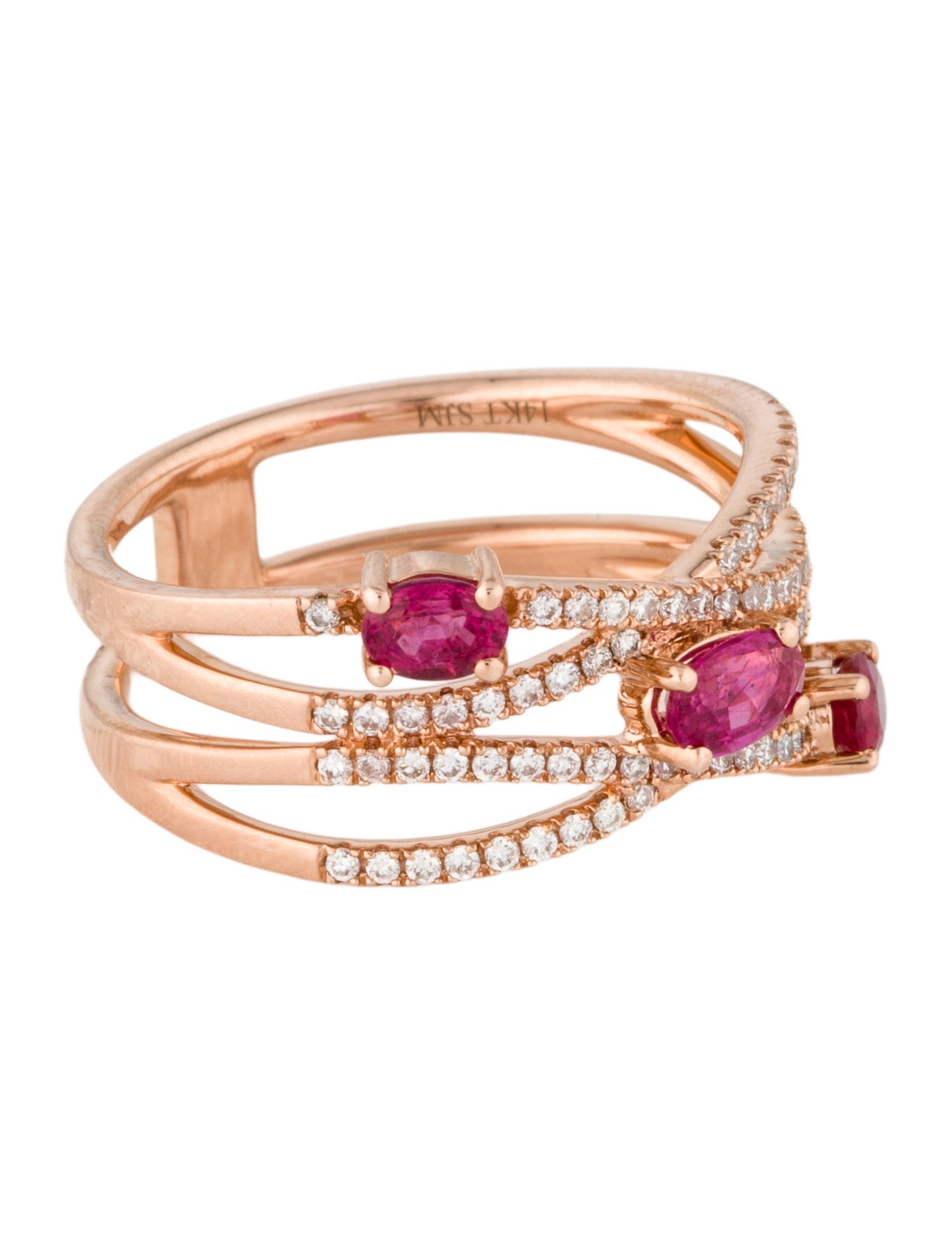 Ring 14K Ruby & Diamond Cocktail