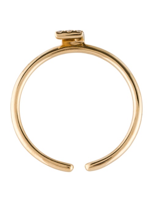 Ring 14K Diamond 'F' Initial Cocktail Ring