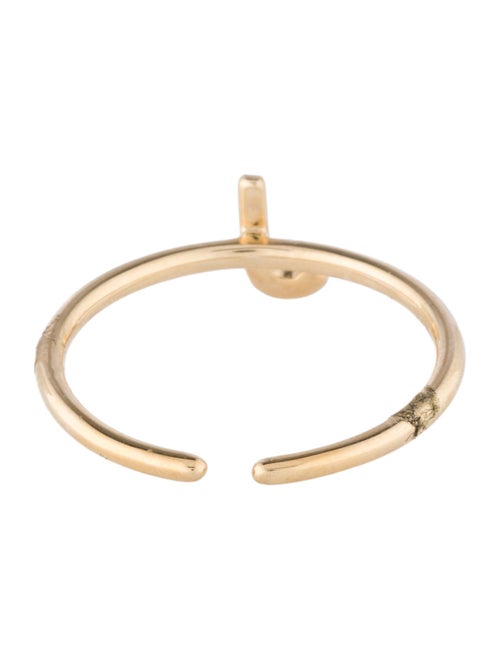 Ring 14K Diamond Initial 'J' Open End Cocktail Ring