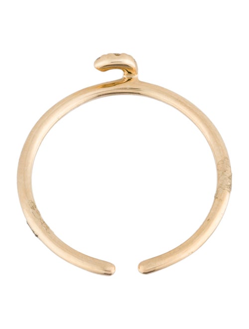 Ring 14K Diamond Initial 'J' Open End Cocktail Ring