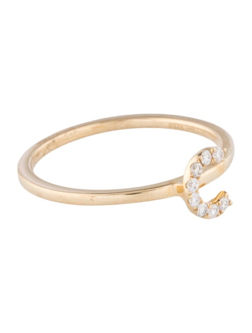 Ring 14K Diamond Initial 'C' Cocktail Ring