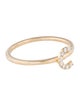 Ring 14K Diamond Initial 'C' Cocktail Ring